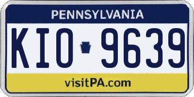 PA license plate KIO9639