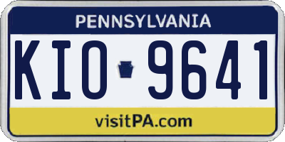 PA license plate KIO9641