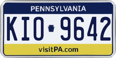 PA license plate KIO9642