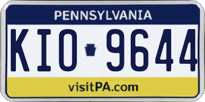 PA license plate KIO9644