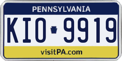 PA license plate KIO9919