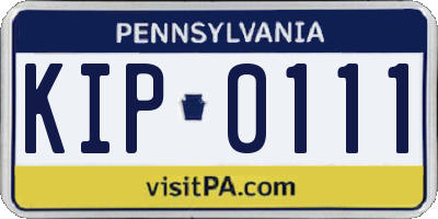 PA license plate KIP0111