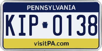 PA license plate KIP0138