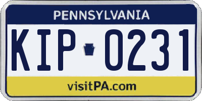 PA license plate KIP0231