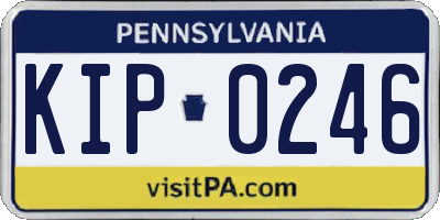 PA license plate KIP0246