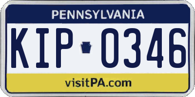 PA license plate KIP0346