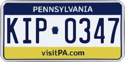 PA license plate KIP0347