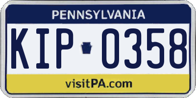 PA license plate KIP0358