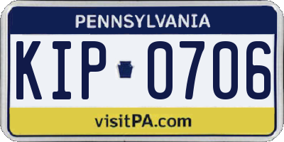 PA license plate KIP0706