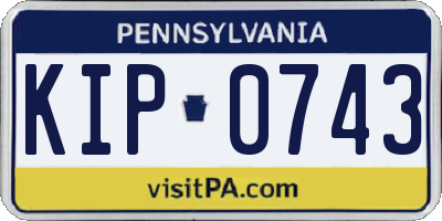 PA license plate KIP0743