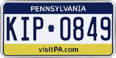 PA license plate KIP0849