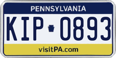 PA license plate KIP0893