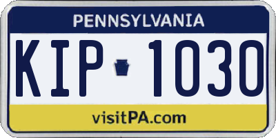PA license plate KIP1030