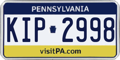 PA license plate KIP2998