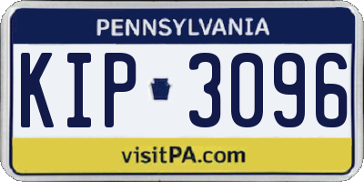 PA license plate KIP3096