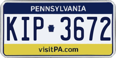 PA license plate KIP3672