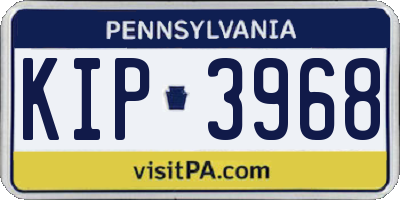 PA license plate KIP3968