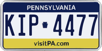 PA license plate KIP4477
