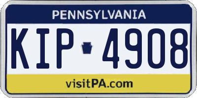 PA license plate KIP4908