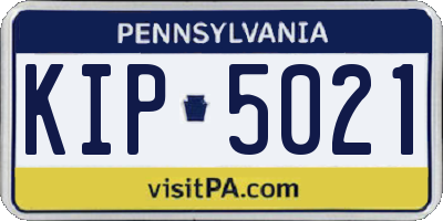 PA license plate KIP5021