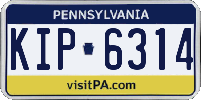 PA license plate KIP6314