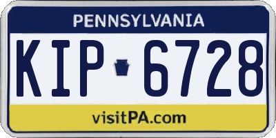 PA license plate KIP6728