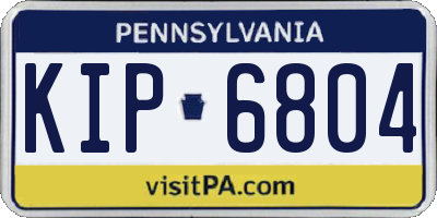 PA license plate KIP6804