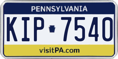 PA license plate KIP7540