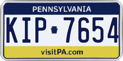 PA license plate KIP7654