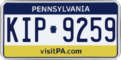PA license plate KIP9259