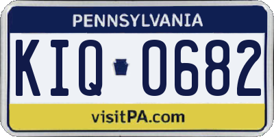 PA license plate KIQ0682