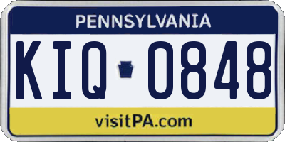 PA license plate KIQ0848
