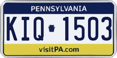 PA license plate KIQ1503