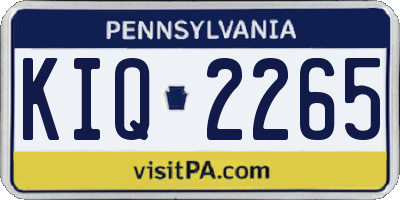 PA license plate KIQ2265