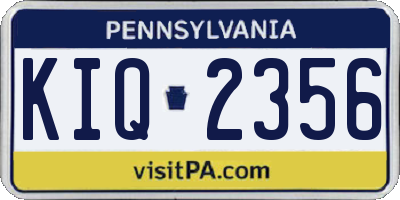 PA license plate KIQ2356
