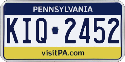 PA license plate KIQ2452