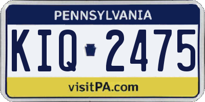 PA license plate KIQ2475