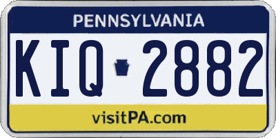 PA license plate KIQ2882