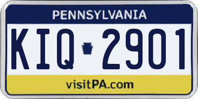 PA license plate KIQ2901