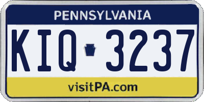 PA license plate KIQ3237