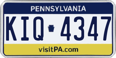 PA license plate KIQ4347