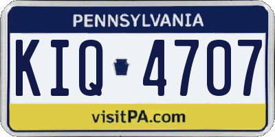 PA license plate KIQ4707