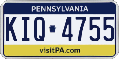 PA license plate KIQ4755