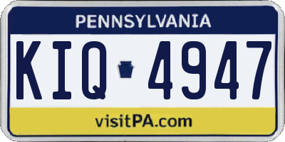 PA license plate KIQ4947
