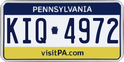 PA license plate KIQ4972