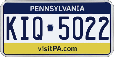 PA license plate KIQ5022
