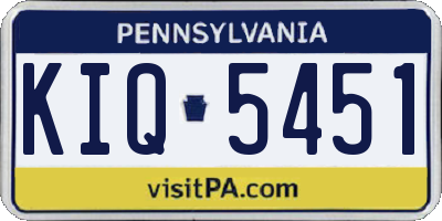 PA license plate KIQ5451
