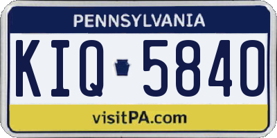PA license plate KIQ5840
