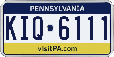 PA license plate KIQ6111