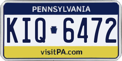 PA license plate KIQ6472